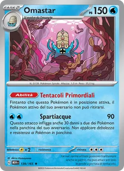 Carta Omastar dell'espansione 151, numero 139/165