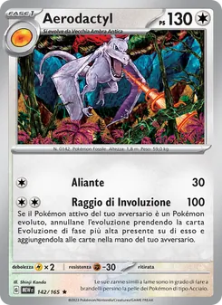 Carta Aerodactyl dell'espansione 151, numero 142/165