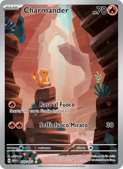 Carta Charmander dell'espansione 151, numero 168/165