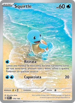 Carta Squirtle dell'espansione 151, numero 170/165