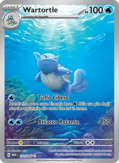 Carta Wartortle dell'espansione 151, numero 171/165