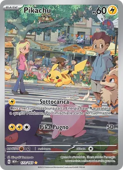 Carta Pikachu dell'espansione 151, numero 173/165