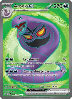 Carta Arbok-ex dell'espansione 151, numero 185/165