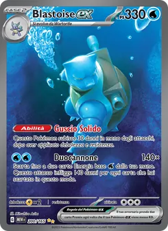 Carta Blastoise-ex dell'espansione 151, numero 200/165