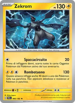 Carta Zekrom dell'espansione Paradosso Temporale, numero 066/182