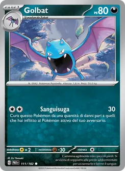 Carta Golbat dell'espansione Paradosso Temporale, numero 111/182