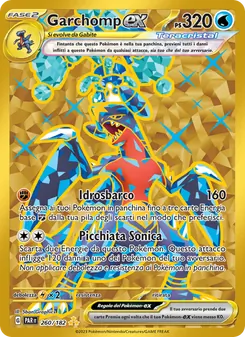 Carta Garchomp-ex dell'espansione Paradosso Temporale, numero 260/182