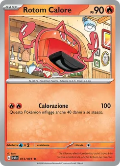 Carta Rotom Calore dell'espansione Destino di Paldea, numero 013/91