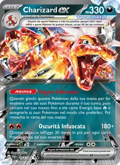 Carta Charizard-ex dell'espansione Destino di Paldea, numero 054/91