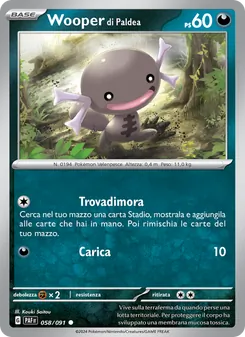 Carta Wooper di Paldea dell'espansione Destino di Paldea, numero 058/91