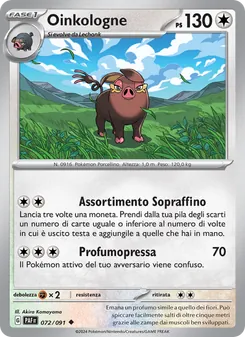 Carta Oinkologne dell'espansione Destino di Paldea, numero 072/91