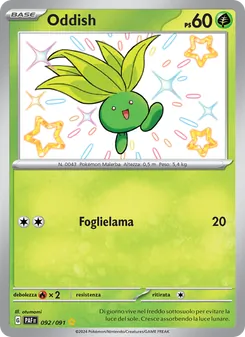 Carta Oddish dell'espansione Destino di Paldea, numero 092/91