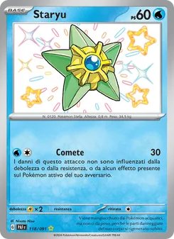 Carta Staryu dell'espansione Destino di Paldea, numero 118/91