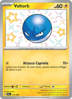 Carta Voltorb dell'espansione Destino di Paldea, numero 133/91