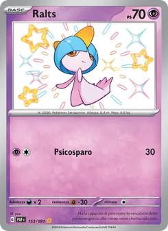 Carta Ralts dell'espansione Destino di Paldea, numero 153/91