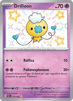 Carta Drifloon dell'espansione Destino di Paldea, numero 155/91