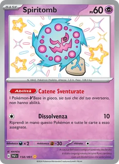 Carta Spiritomb dell'espansione Destino di Paldea, numero 158/91
