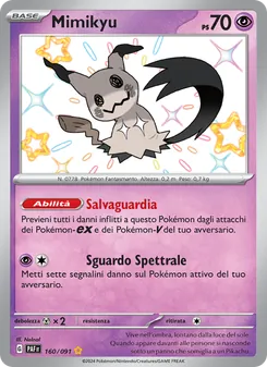 Carta Mimikyu dell'espansione Destino di Paldea, numero 160/91