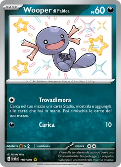 Carta Wooper di Paldea dell'espansione Destino di Paldea, numero 180/91