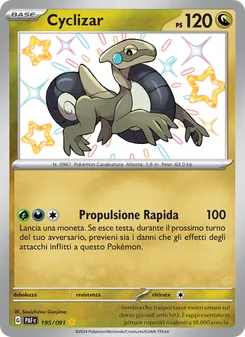 Carta Cyclizar dell'espansione Destino di Paldea, numero 195/91