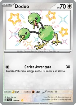 Carta Doduo dell'espansione Destino di Paldea, numero 199/91