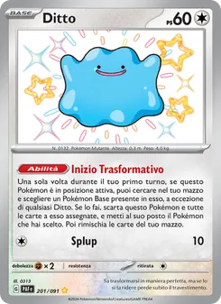 Carta Ditto dell'espansione Destino di Paldea, numero 201/91