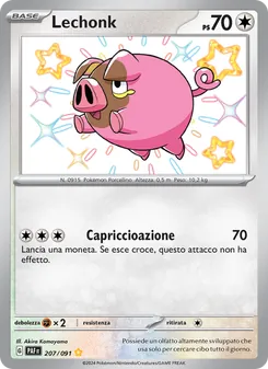 Carta Lechonk dell'espansione Destino di Paldea, numero 207/91