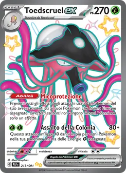 Carta Toedscruel-ex dell'espansione Destino di Paldea, numero 213/91