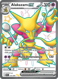 Carta Alakazam-ex dell'espansione Destino di Paldea, numero 215/91