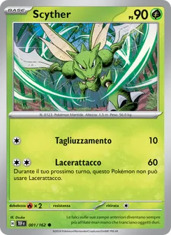 Carta Scyther dell'espansione Cronoforze, numero 001/162