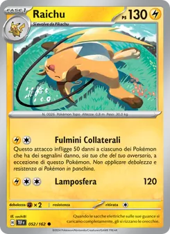 Carta Raichu dell'espansione Cronoforze, numero 052/162