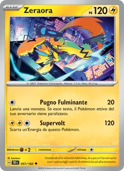 Carta Zeraora dell'espansione Cronoforze, numero 057/162