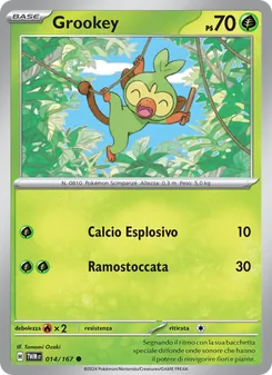 Carta Grookey dell'espansione Crepuscolo Mascherato, numero 014/167