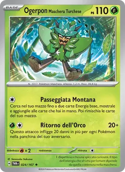 Carta Ogerpon Maschera Turchese dell'espansione Crepuscolo Mascherato, numero 024/167