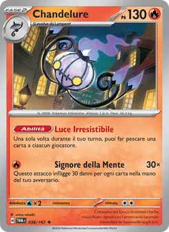 Carta Chandelure dell'espansione Crepuscolo Mascherato, numero 038/167