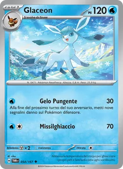 Carta Glaceon dell'espansione Crepuscolo Mascherato, numero 054/167