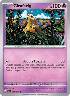 Carta Girafarig dell'espansione Crepuscolo Mascherato, numero 083/167