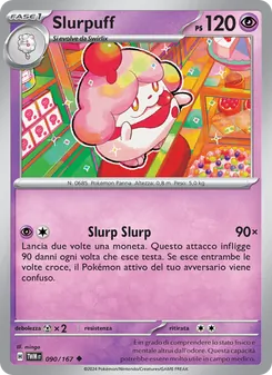 Carta Slurpuff dell'espansione Crepuscolo Mascherato, numero 090/167