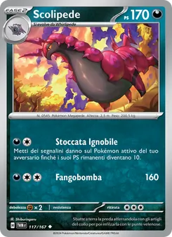 Carta Scolipede dell'espansione Crepuscolo Mascherato, numero 117/167