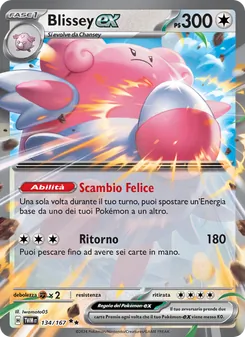 Carta Blissey-ex dell'espansione Crepuscolo Mascherato, numero 134/167
