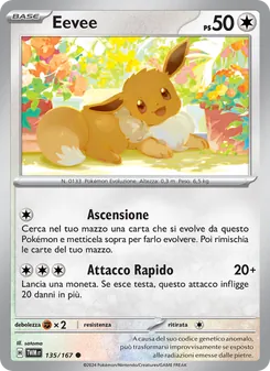 Carta Eevee dell'espansione Crepuscolo Mascherato, numero 135/167