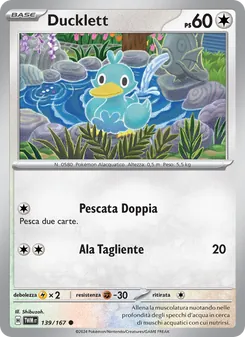 Carta Ducklett dell'espansione Crepuscolo Mascherato, numero 139/167