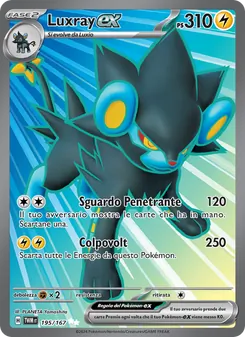 Carta Luxray-ex dell'espansione Crepuscolo Mascherato, numero 195/167