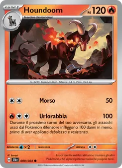 Carta Houndoom dell'espansione Segreto Fiabesco, numero 008/64