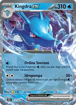 Carta Kingdra-ex dell'espansione Segreto Fiabesco, numero 012/64
