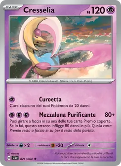 Carta Cresselia dell'espansione Segreto Fiabesco, numero 021/64