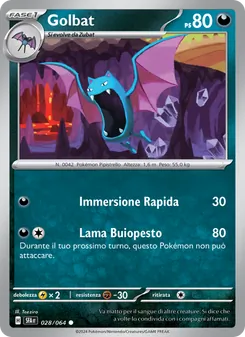 Carta Golbat dell'espansione Segreto Fiabesco, numero 028/64