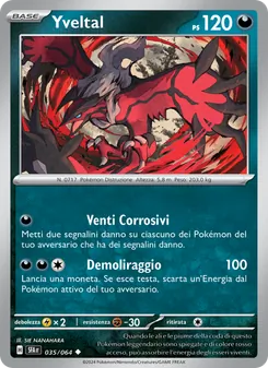 Carta Yveltal dell'espansione Segreto Fiabesco, numero 035/64