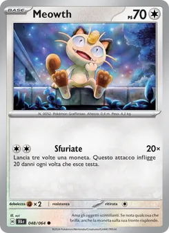 Carta Meowth dell'espansione Segreto Fiabesco, numero 048/64