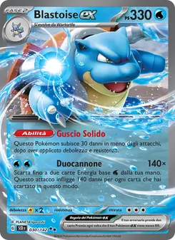 Carta Blastoise-ex dell'espansione Corona Astrale, numero 030/142